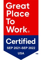 Great Place To Work Seal in Red and Blue, for the year 2021