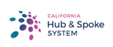 Logo for the California Hub & Spoke System featuring a cluster of gradient dots.